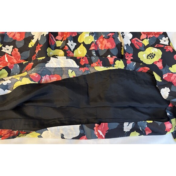 LAFAYETTE 148 Blamu 100% Silk Floral Crisscross A-Line Dress 14 Formal Party - Picture 8 of 13